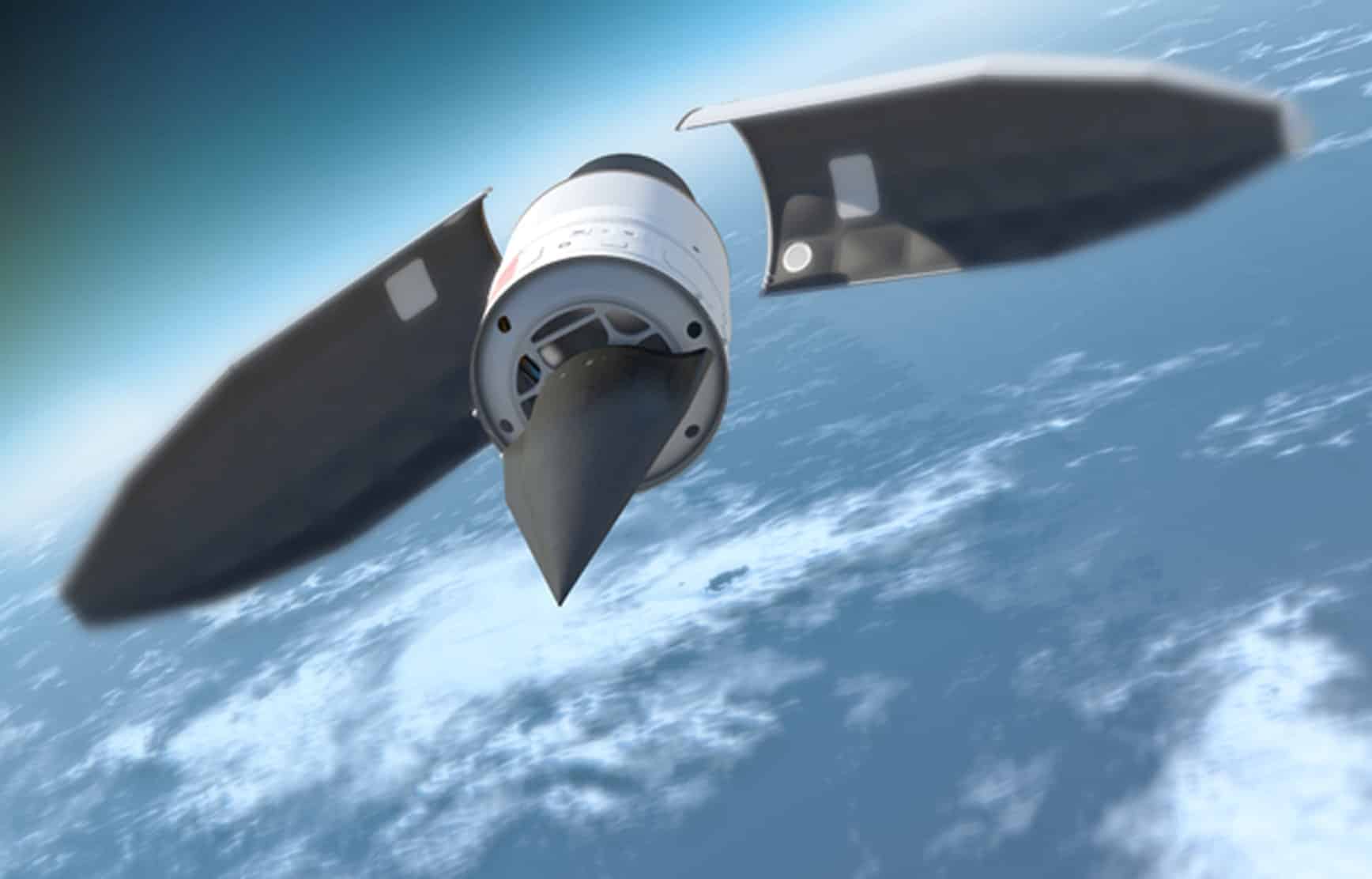 Экспериментальная гиперзвуковая боеголовка Falcon HTV-2, запускаемая ракетой-носителем Minotaur IV на суборбитальную траекторию в представлении художника В. Сергеев.