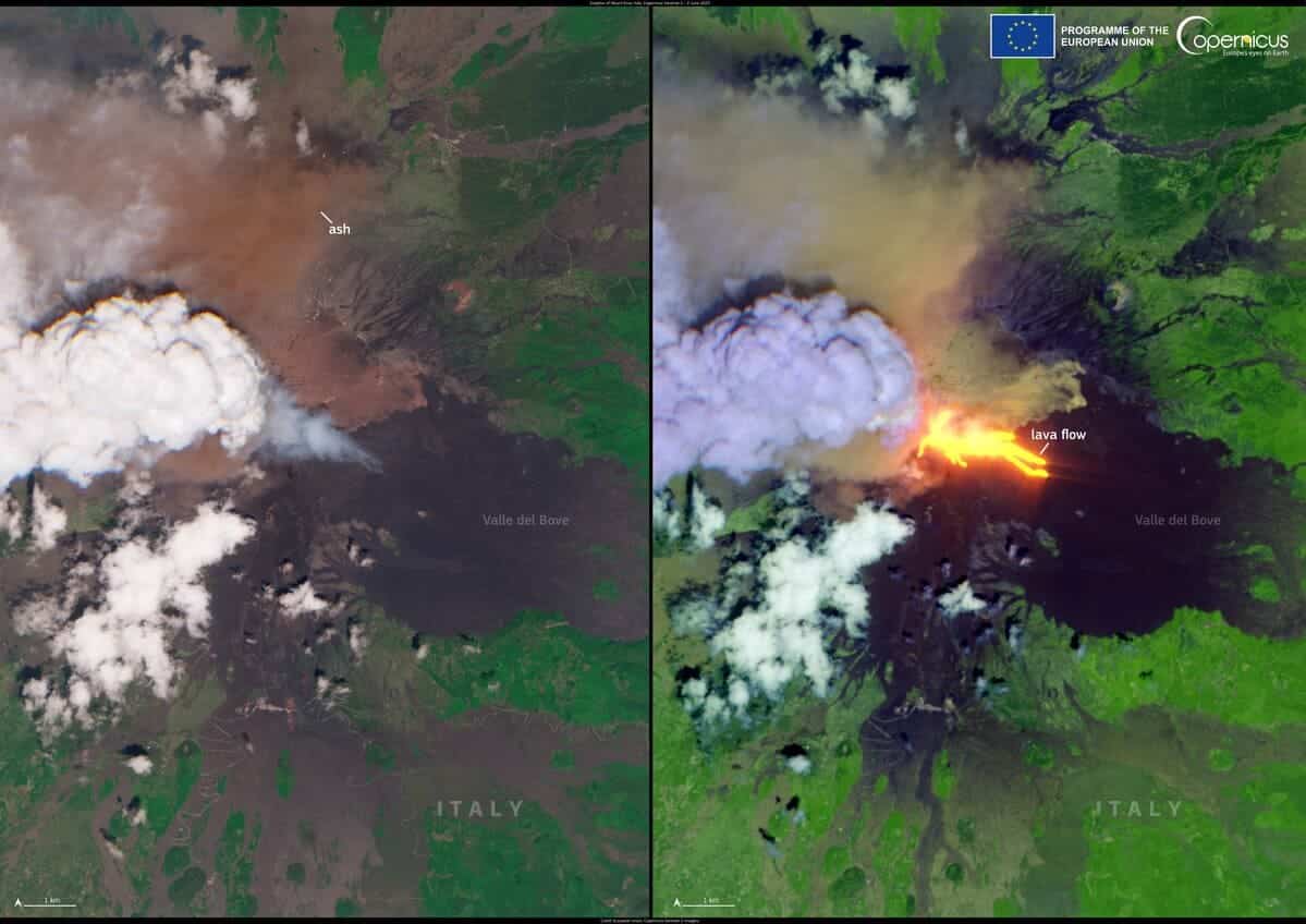 Извержение вулкана Этна 2 июня 2025 года / © Copernicus