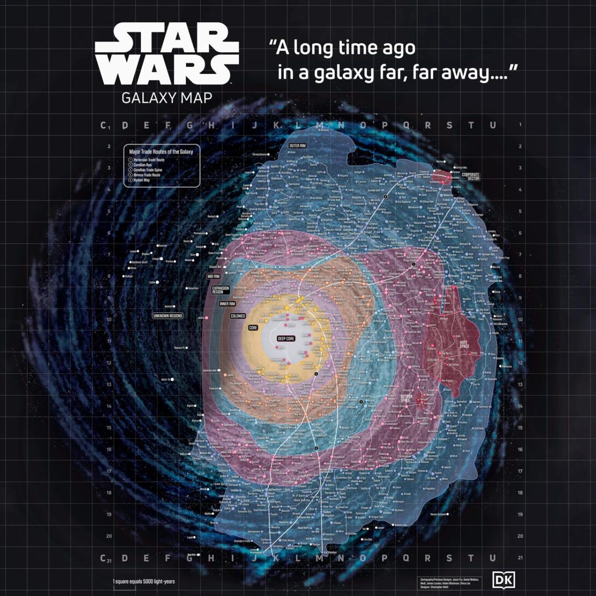 Официальная карта далекой-далекой галактики «Звездных войн»/ © Lucasfilm
