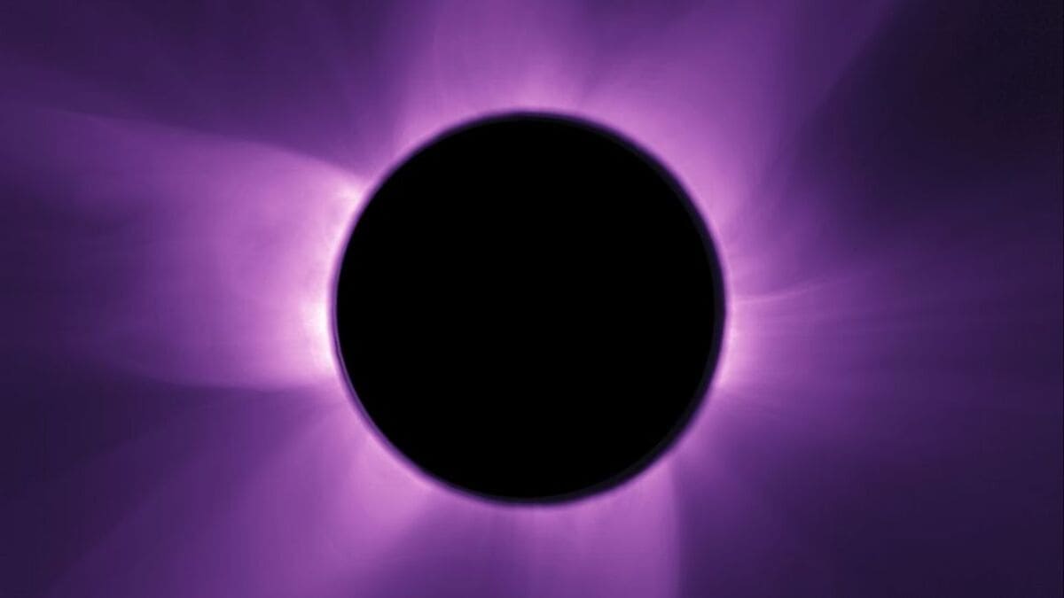 Изображение искусственного солнечного затмения / © ESA / Proba-3 / ASPIICS / WOW algorithm