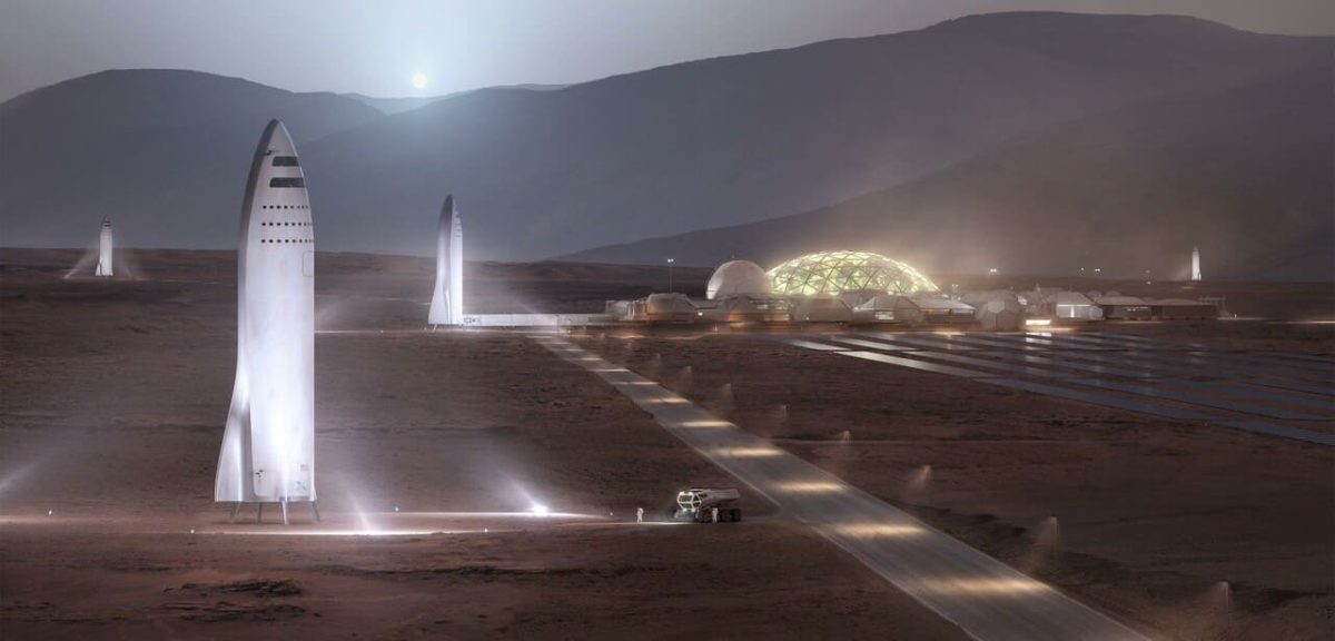 Художественное изображение марсианской базы / © SpaceX