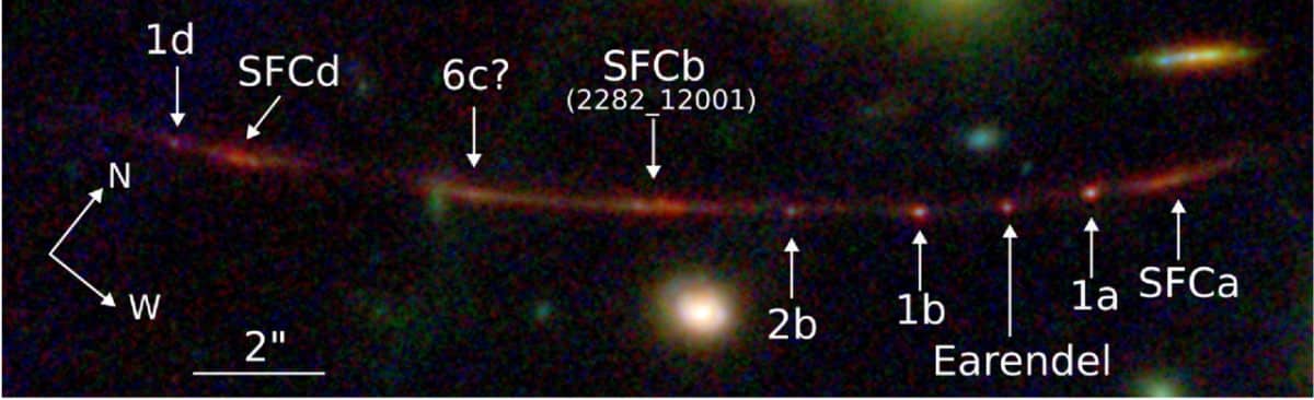 Галактика Sunrise (z ≈ 5,93) / © JWST NIRCam, The Astrophysical Journal
