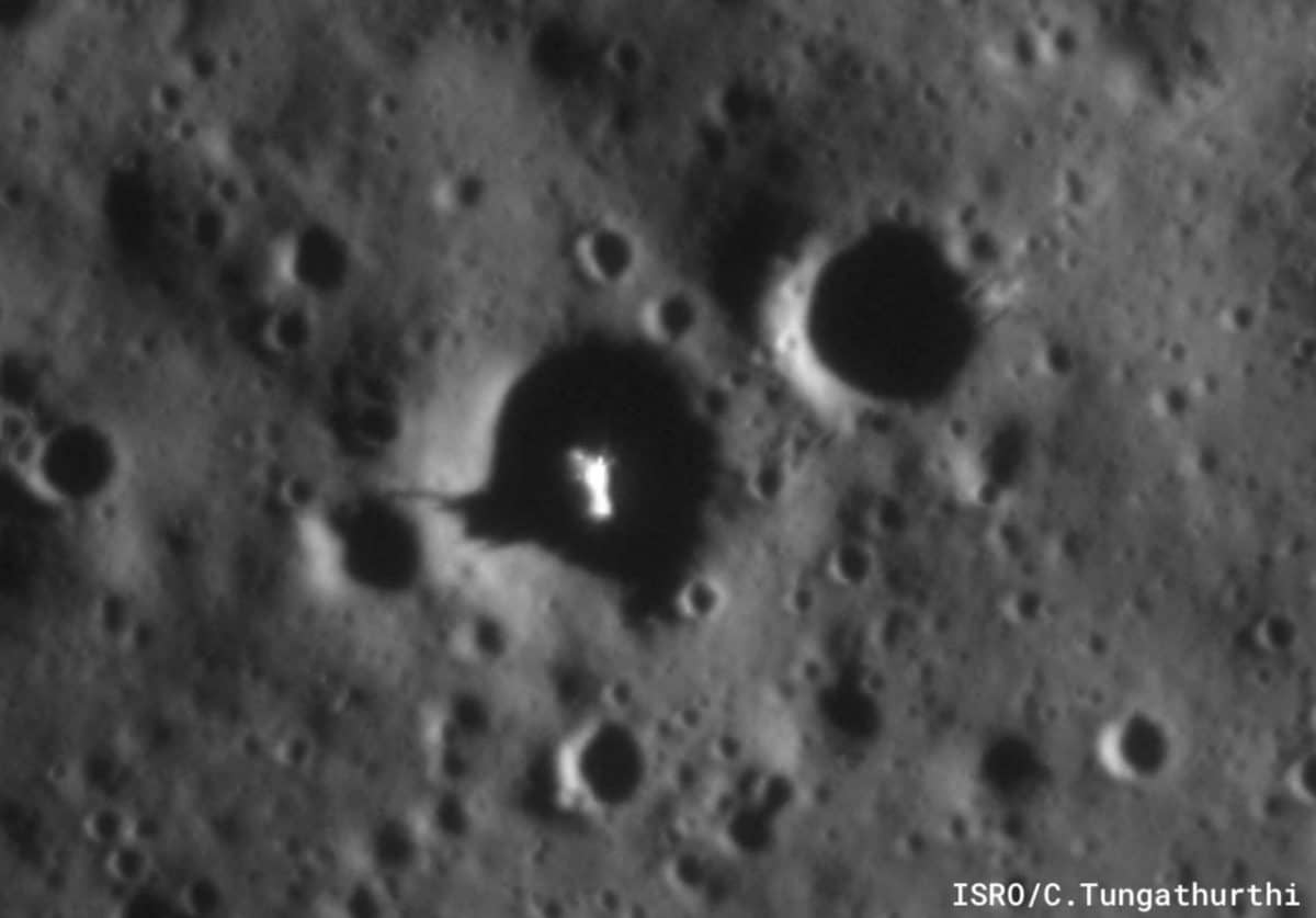 Место крушения модуля «Афина» на Луне / © ISRO