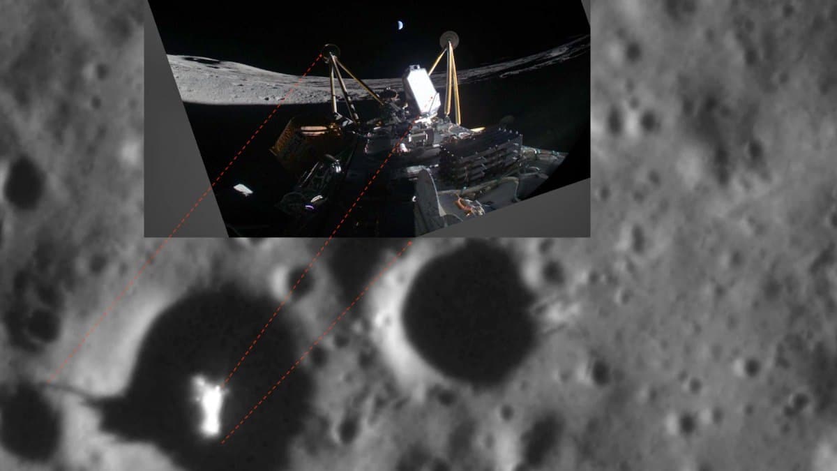 Место крушения модуля «Афина» на Луне / © ISRO