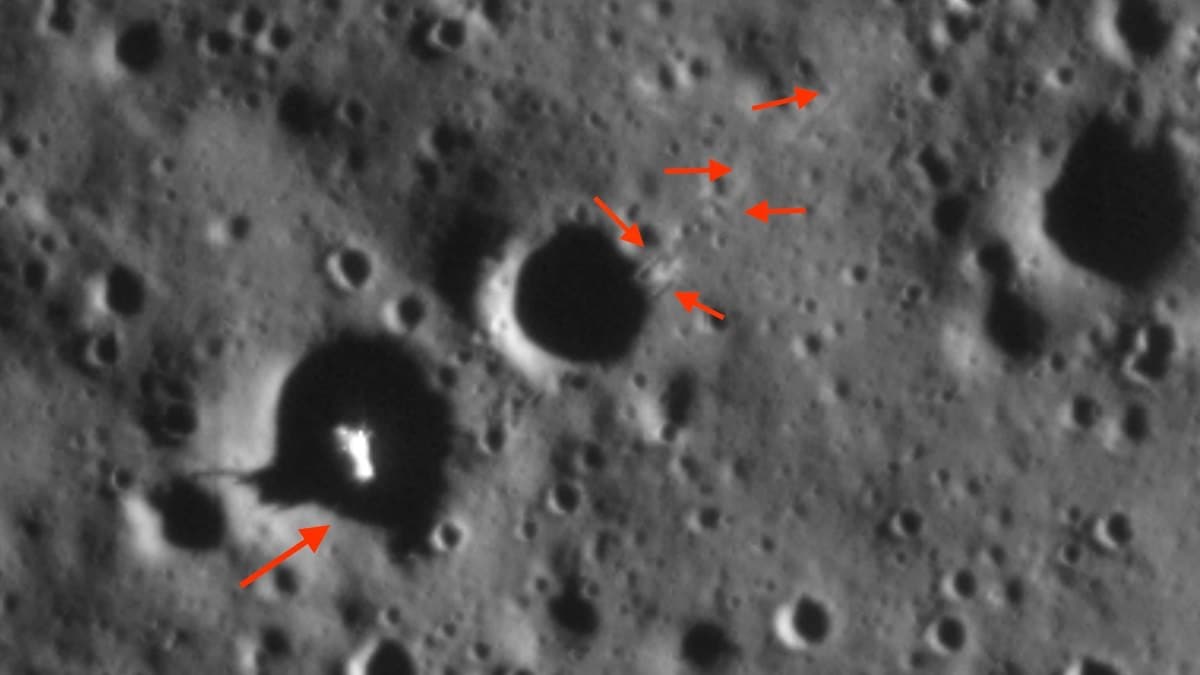Место крушения модуля «Афина» на Луне / © ISRO