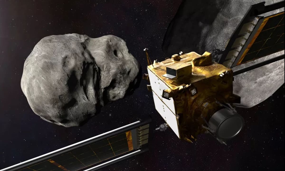 Миссия DART в представлении художника / © NASA / John Hopkins APL