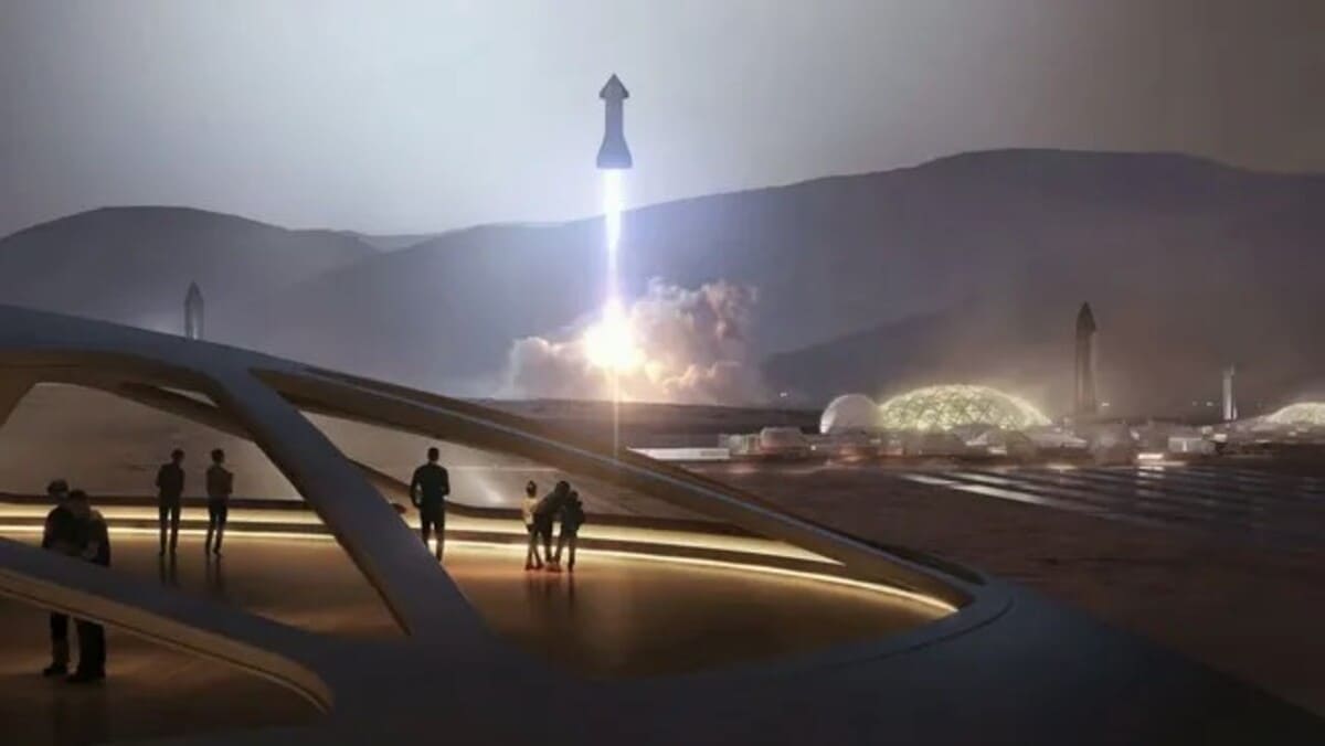 Художественная визуализация возможной марсианской колонии / © SpaceX