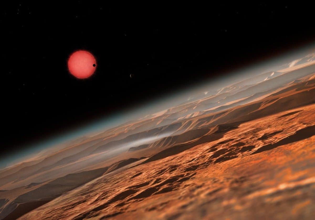 Cистема TRAPPIST-1 в представлении художника