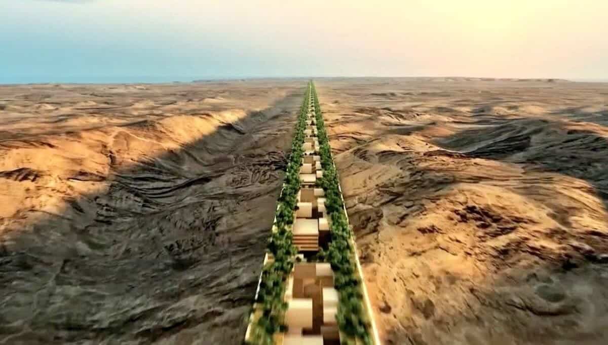 Рендер горизонтального небоскреба «Зеркальная линия» (The Line) /  © NEOM 