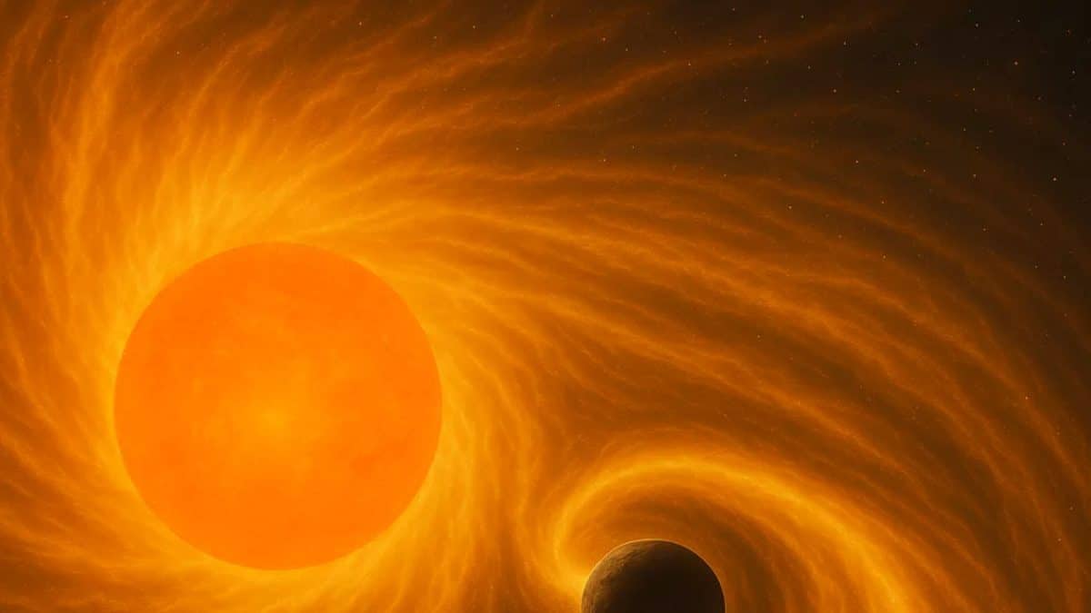 Иллюстрация звезды-компаньона вблизи старого гиганта