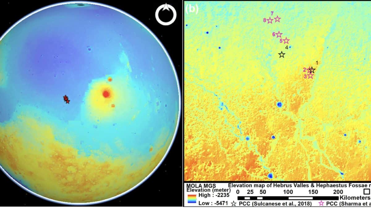 На Марсе нашли восемь кандидатов в карстовые пещеры
