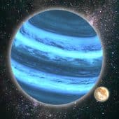 Планета-бродяга и ее спутник в представлении художника