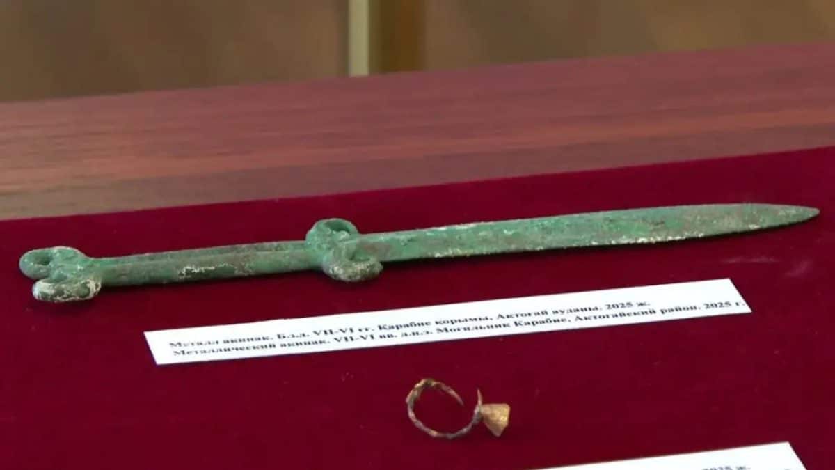 Меч, найденный в гробнице сакского воина в Казахстане / © Карагандинский областной историко-краеведческий музей, Tengrinews.kz