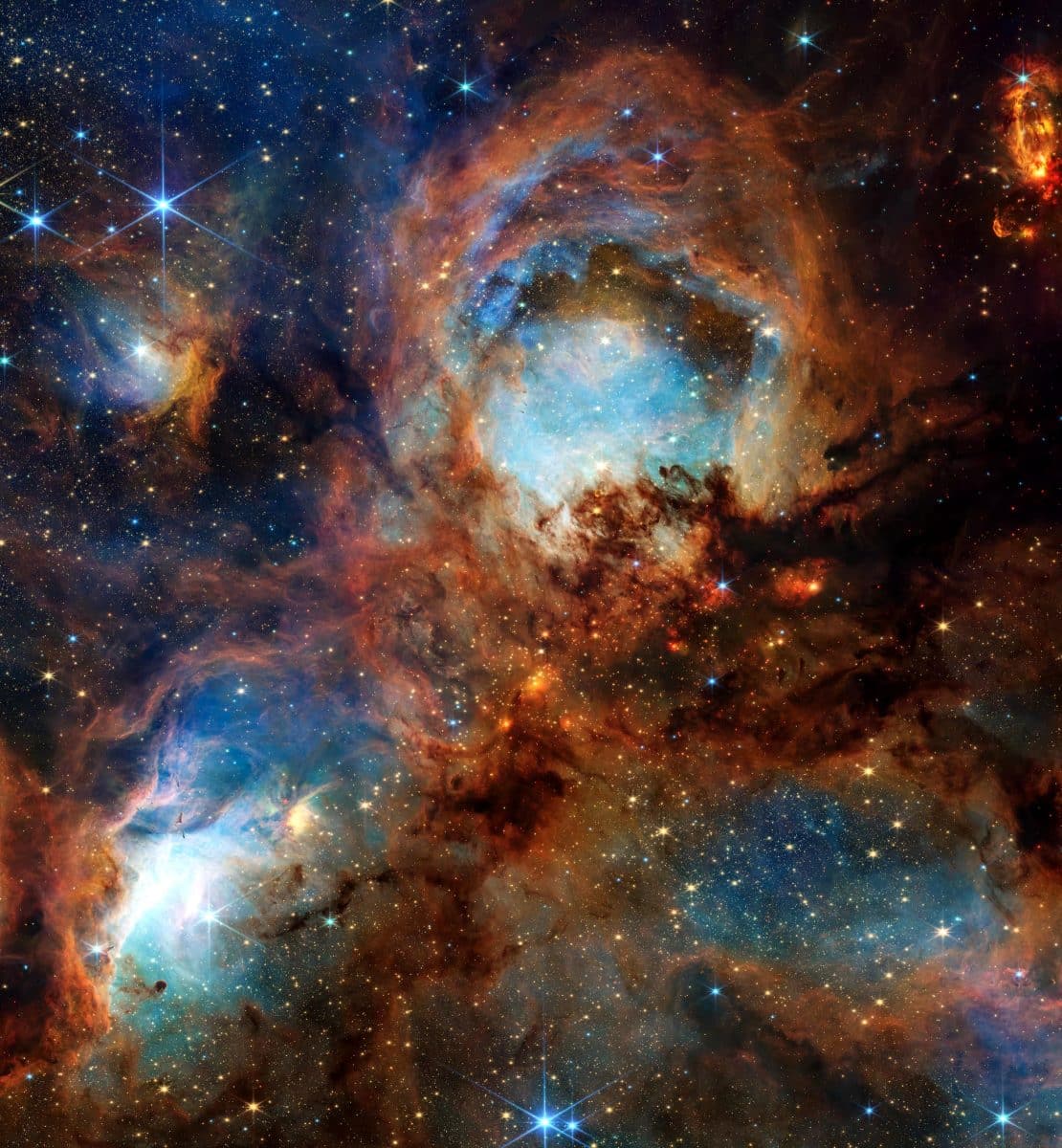 Туманность Кошачья Лапа — область звездообразования, состоящая из газа, пыли и молодых звезд / © NASA / ESA / CSA / STScI