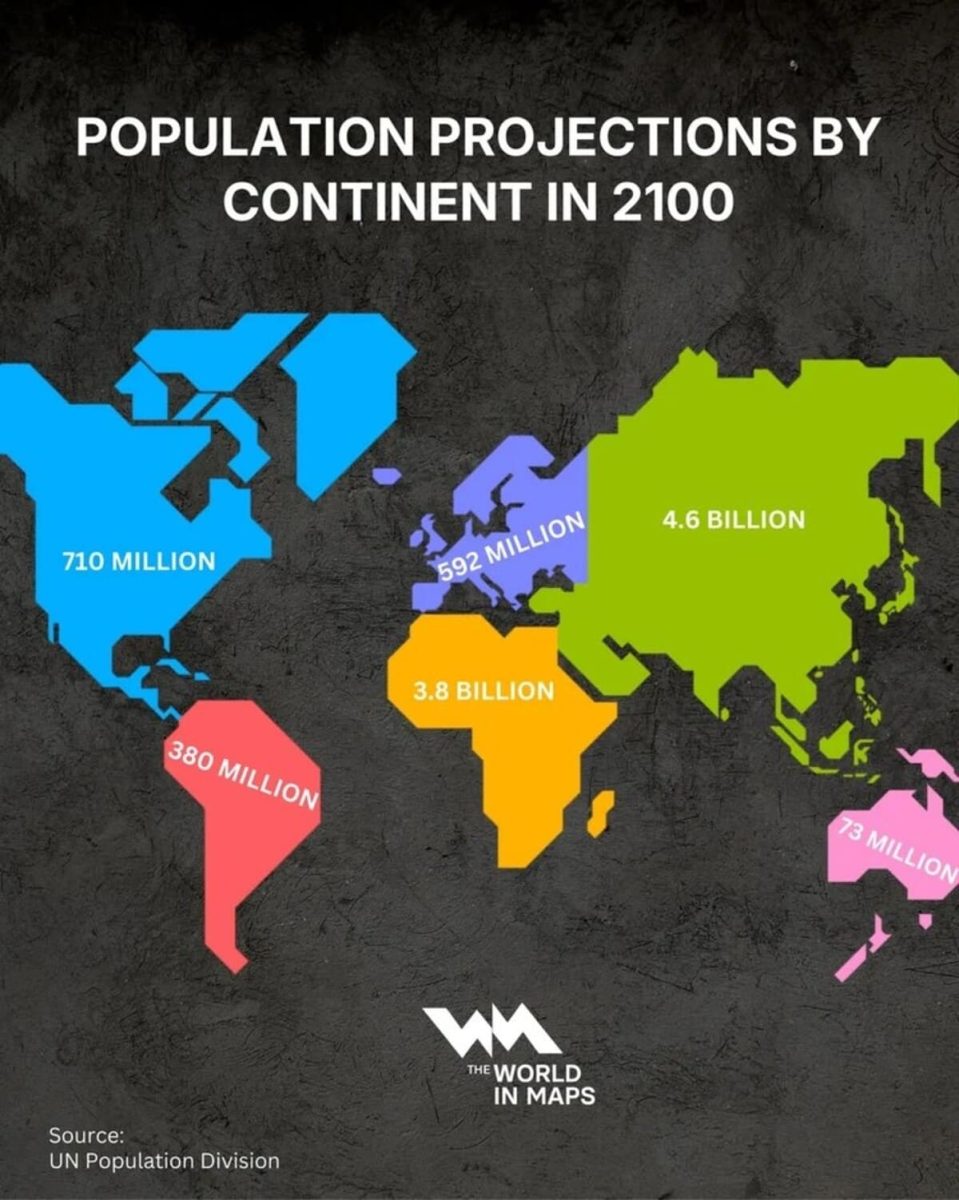  Карта мирового населения к 2100 году / © World Visualized
