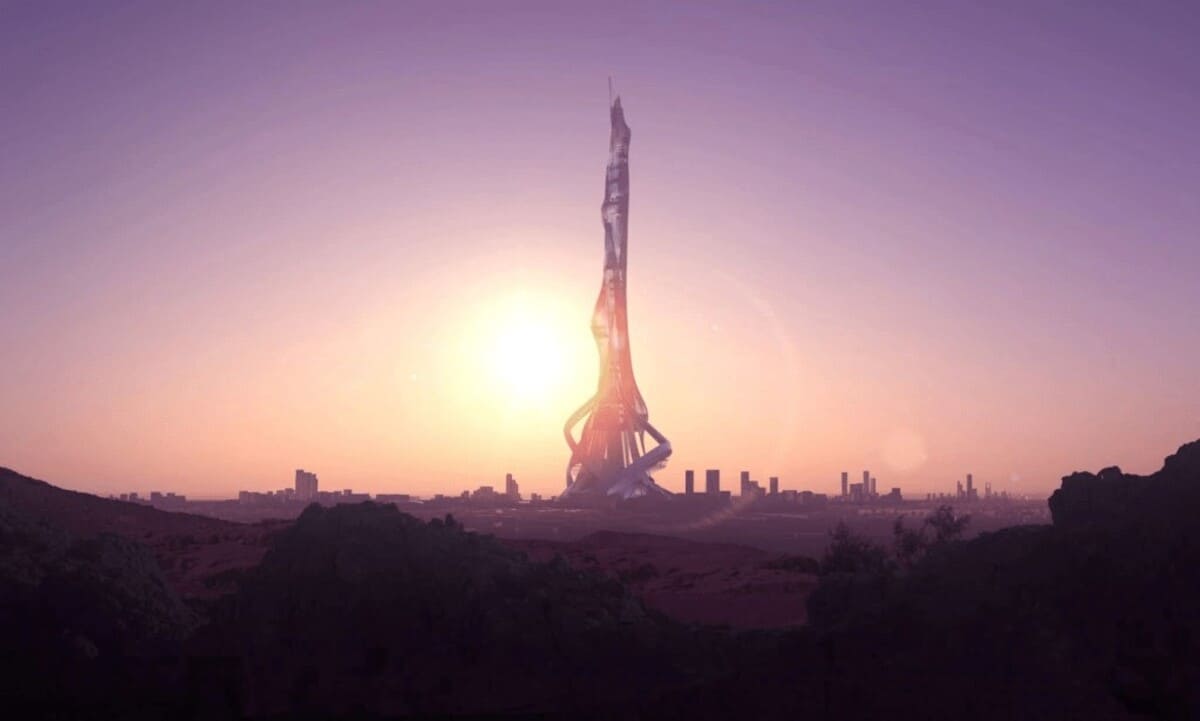 Рендер двухкилометровой башни Rise Tower / © Saudi Arabia Holding Co.