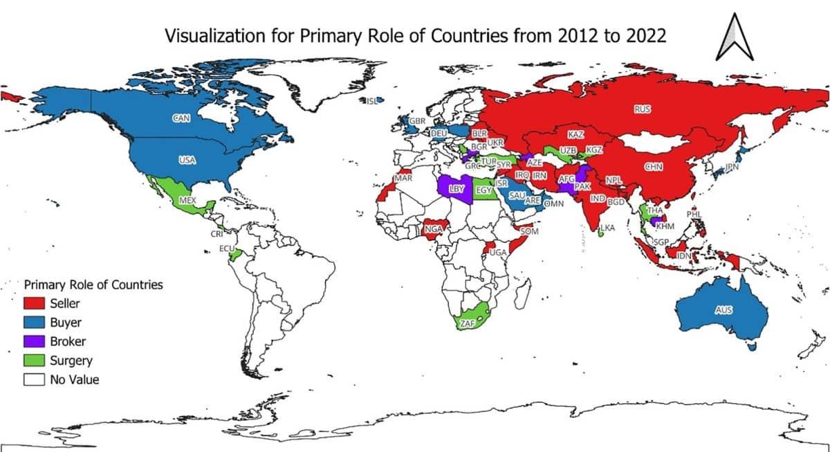 Составлена карта нелегальной торговли человеческими почками с 2000 по 2022 год