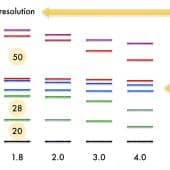 Энергии протонов в олове-132 в зависимости от энергетического разрешения. Справа — спектр для единичных частиц, рассчитанный по хиральной EFT (эффективной теории поля). Слева пунктиром — спектр, полученный из оболочечной модели по экспериментам. Прямыми линиями слева показан энергетический спектр, полученный уменьшением энергетического разрешения по ETF. Магические числа для оболочечной модели совпадают с числами для низкого разрешения / © адаптированное для https://physics.aps.org/ изображение из C.R. Ding et al.