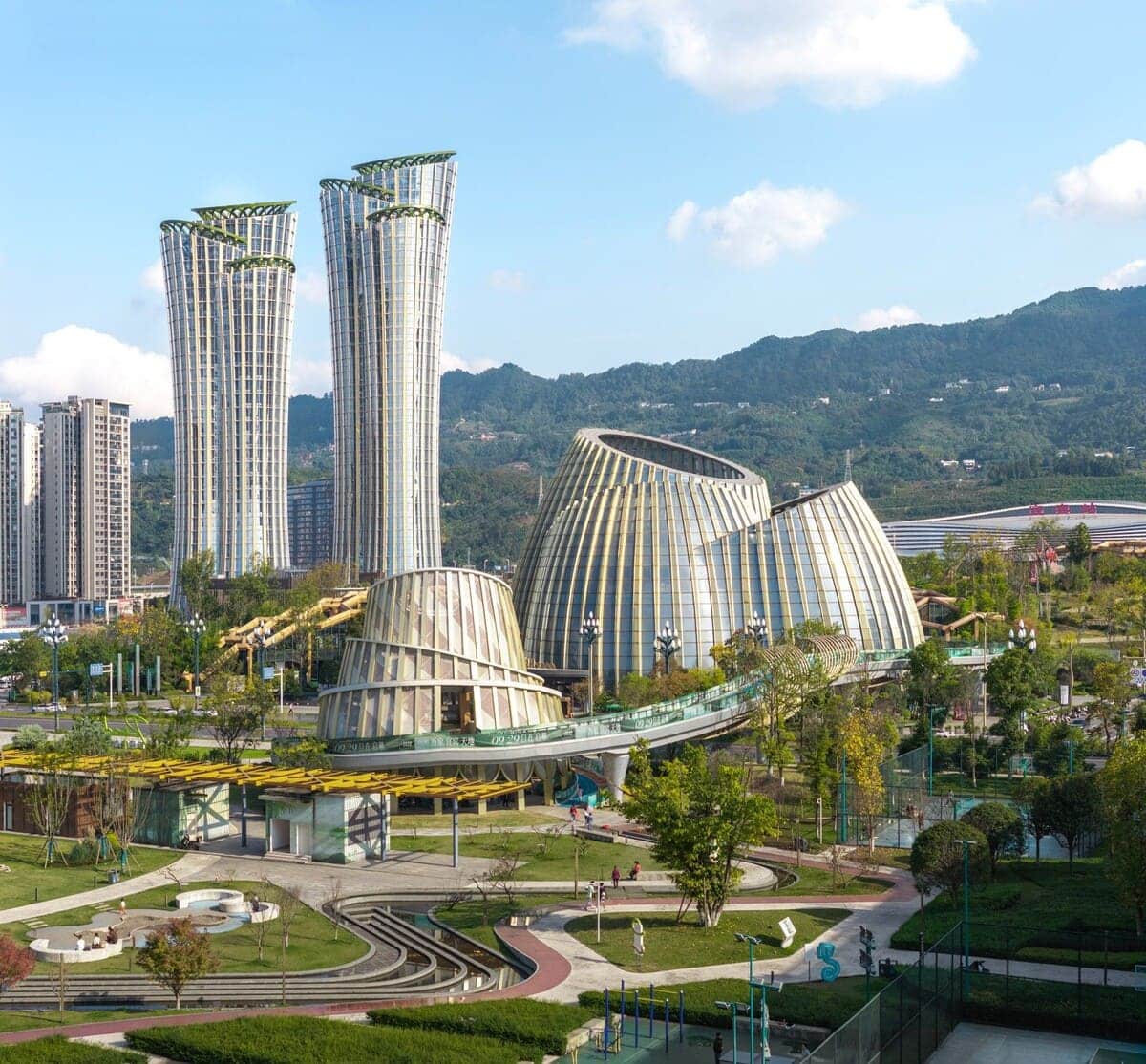 Проект нового района в городе Ибин на юге Китая / © Pelli Clarke & Partners