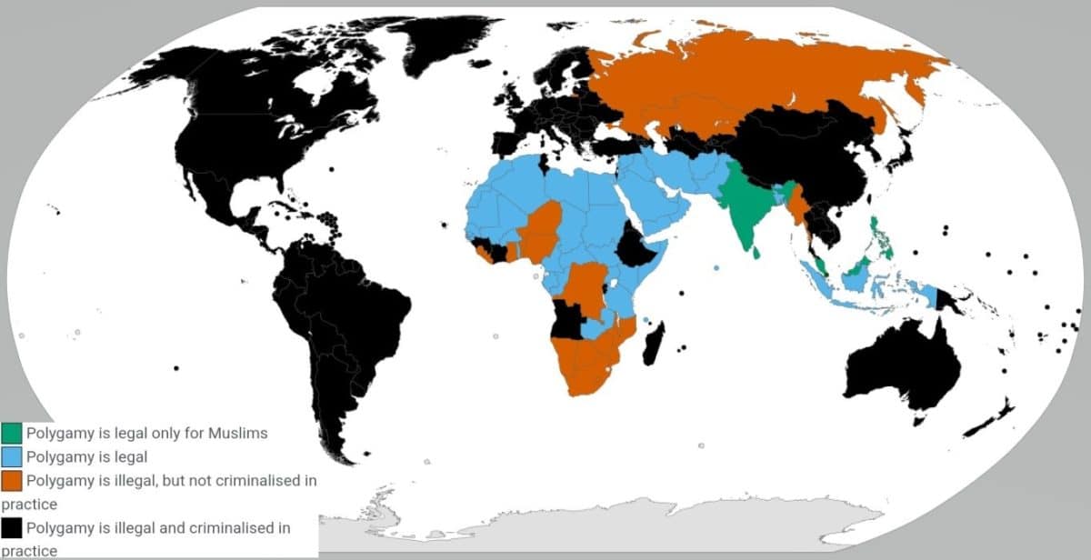 В каких странах разрешено многоженство / © Canuckguy, BlankMap-World, Wikipedia
