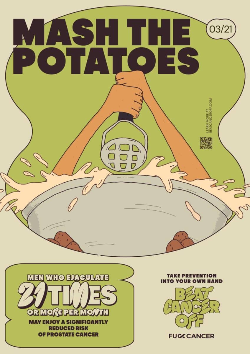 Некоммерческая организация FCancer в шуточной форме призвала мужчин чаще эякулировать для борьбы с раком / © Beat Cancer Off
