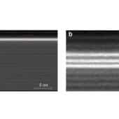 A-B) Три слоя галлия на подложке SiC, защищенные графеном, СЭМ-изображения. C) График интенсивности сигналов галлия для расчетов расстояния между слоями. Расчетные расстояния: d1 = 0,21 нанометра, d2 = 0,27 нанометра / © Nature Materials (2026). DOI: 10.1038/s41563-026-02573-y