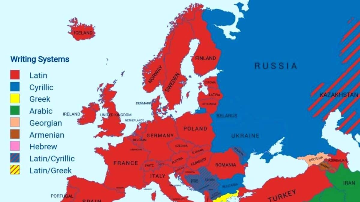Какие системы письма доминируют в Европе и соседних странах: инфографика