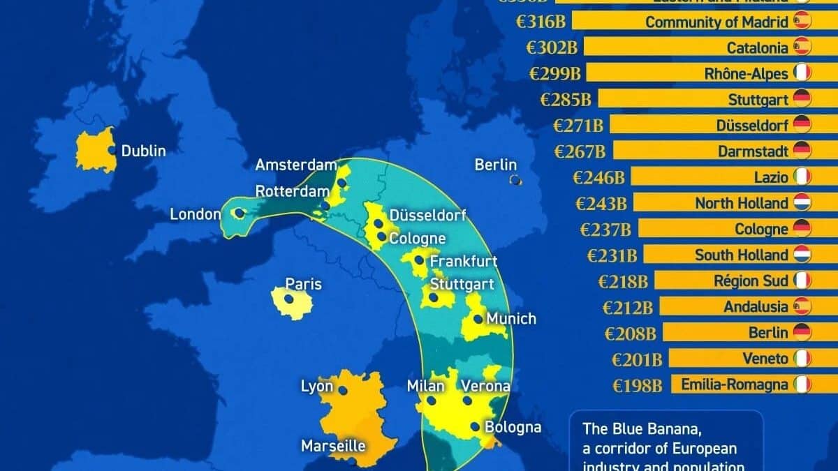 Экономическая мощь Европы: Париж, Лондон и «Голубой банан»
