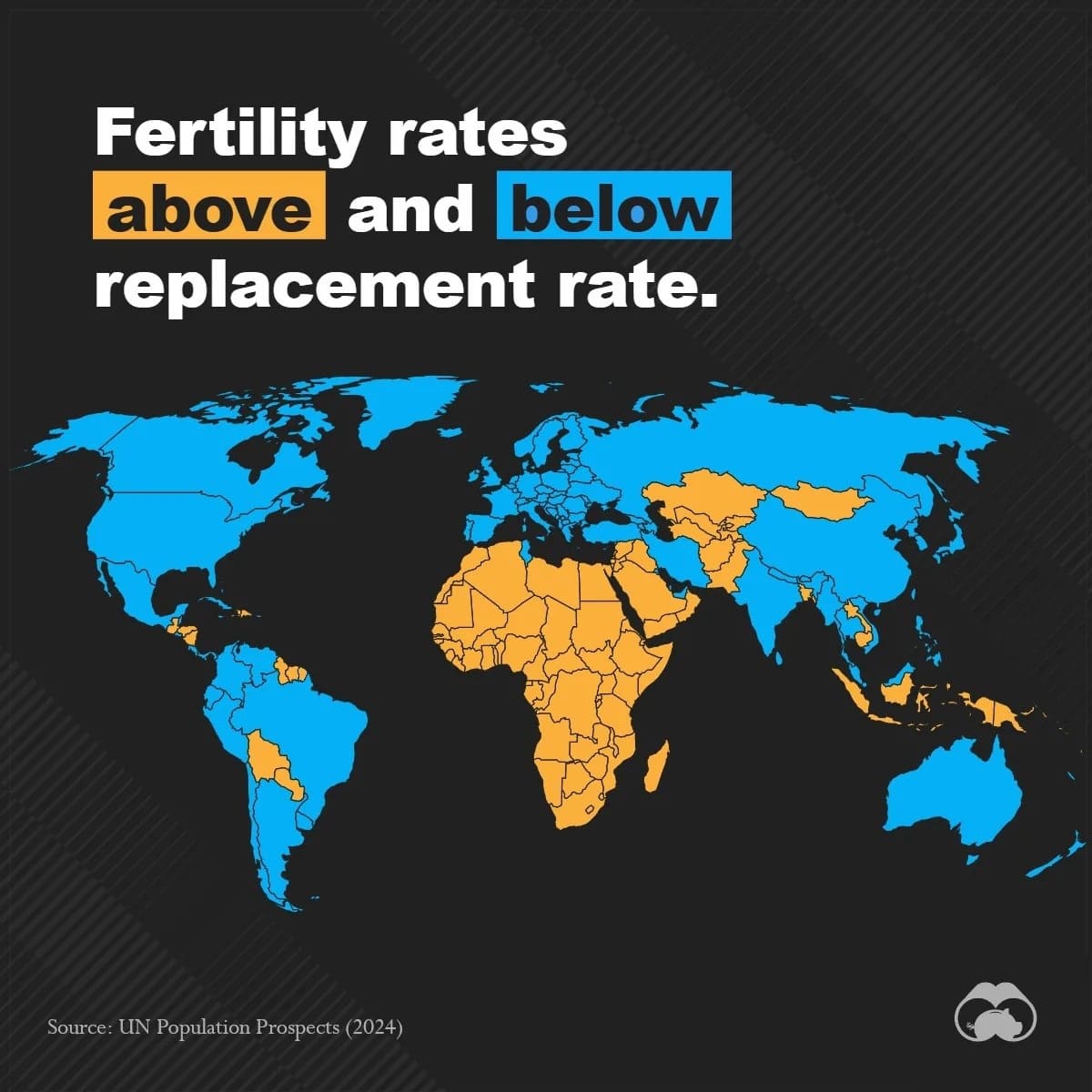Карта: глобальный демографический разлом / © Visual Capitalist
