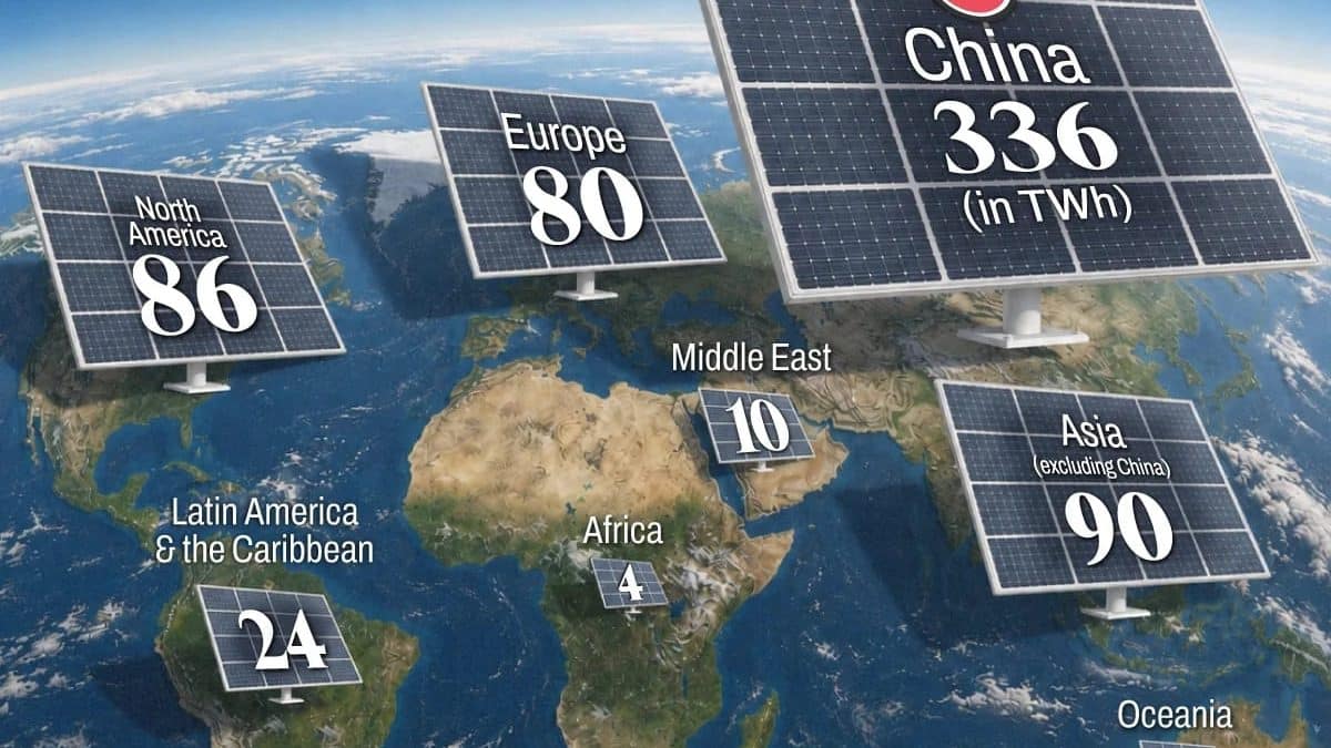 Китай лидирует в солнечной энергетике: рекордный рост в 2025 году