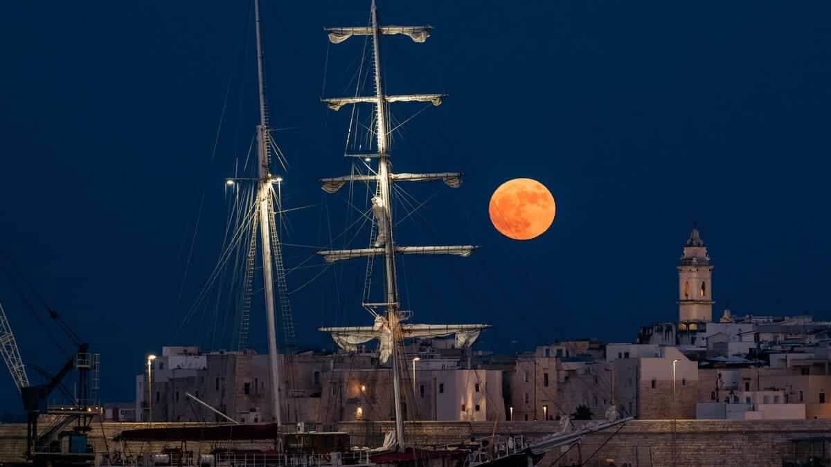 «Клубничная Луна», порт Мольфетта, Италия / © Davide Pischettola / NurPhoto via Getty Images