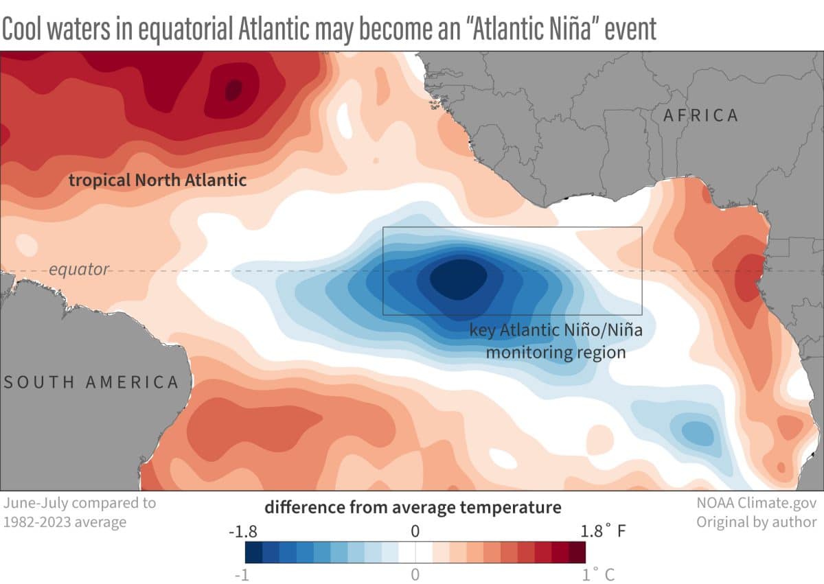 Атлантическая Ла-Нинья / © Franz Philip Tuchen, NOAA Climate.gov image