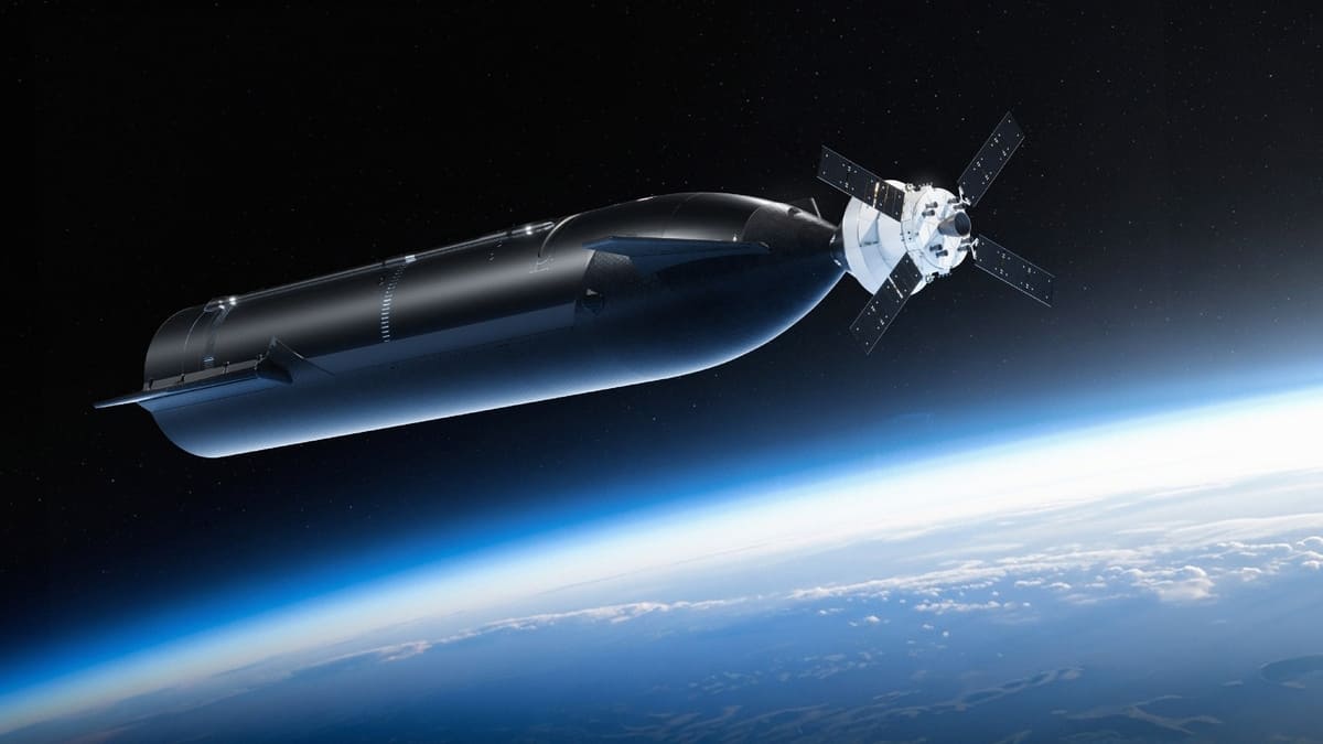 Стыковка Starship V3 с кораблем Orion в рамках миссии «Артемида III» / © NASA