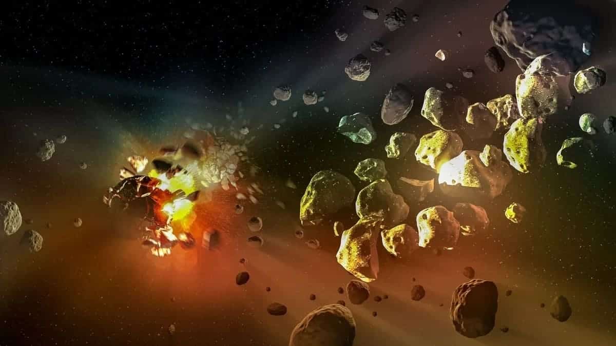 Художественное изображение астероида, разлетающегося на мелкие куски / © Elen11 / Getty Images