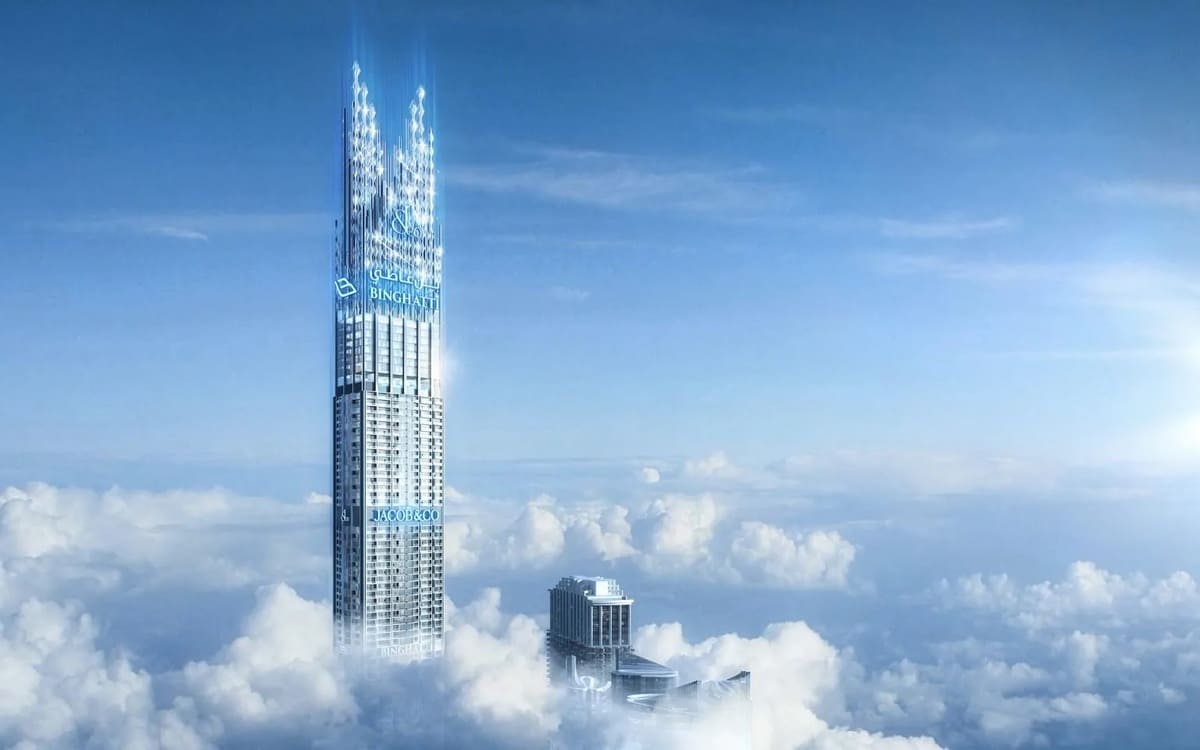 Художественное изображение небоскреба Burj Binghatti Jacob & Co Residences / © Binghatti Developers