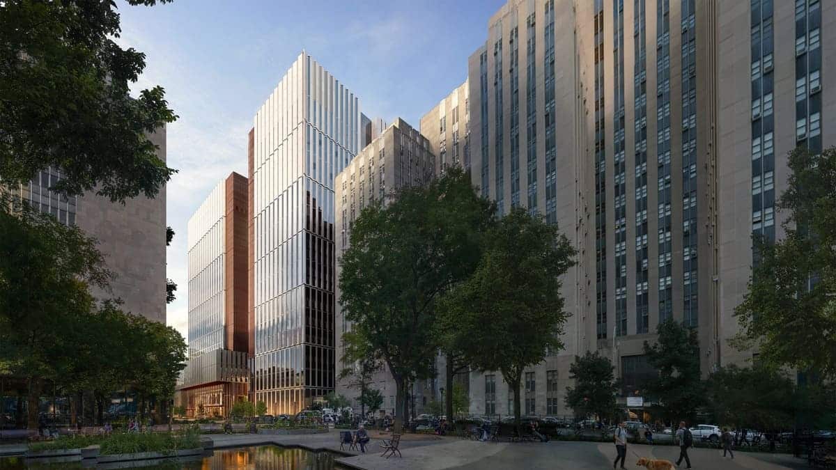 Проект самого высокого следственного изолятора в мире Manhattan Detention Facility / © HOK 