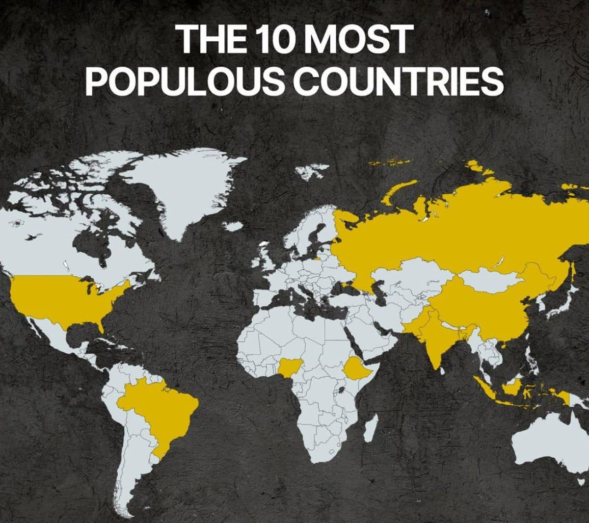 Карта: топ-10 самых населенных стран мира / © World in Maps