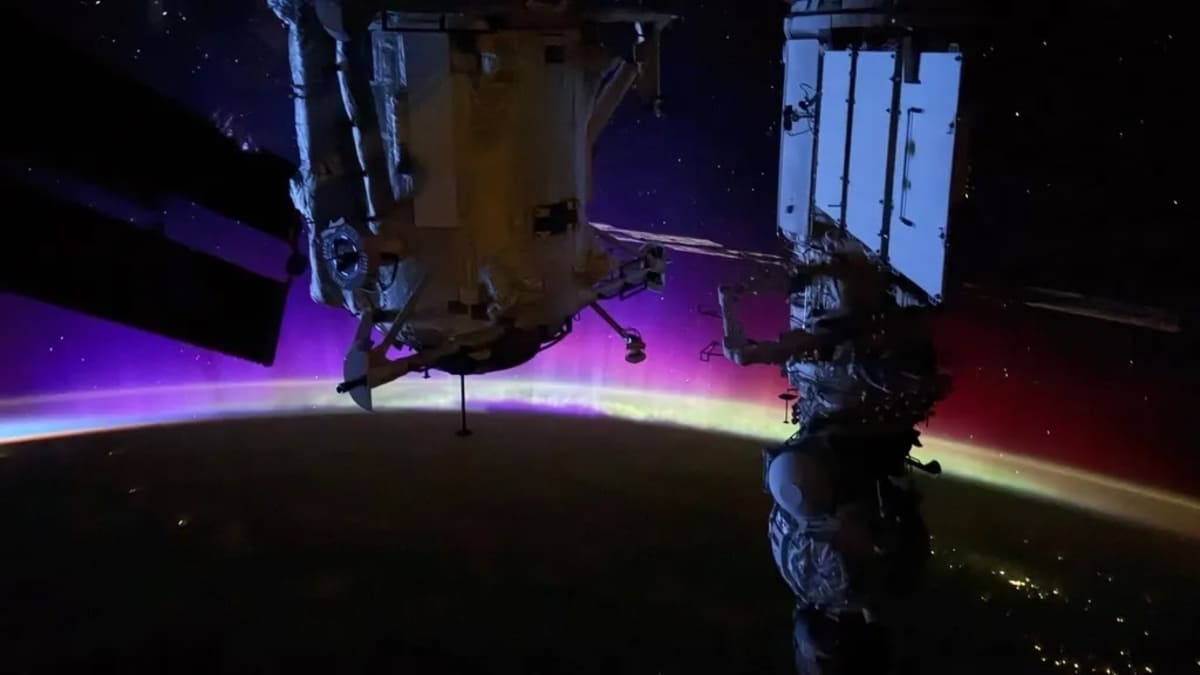 Астронавт NASA сняла полярное сияние на iPhone с борта МКС / © Anil Menon / NASA
